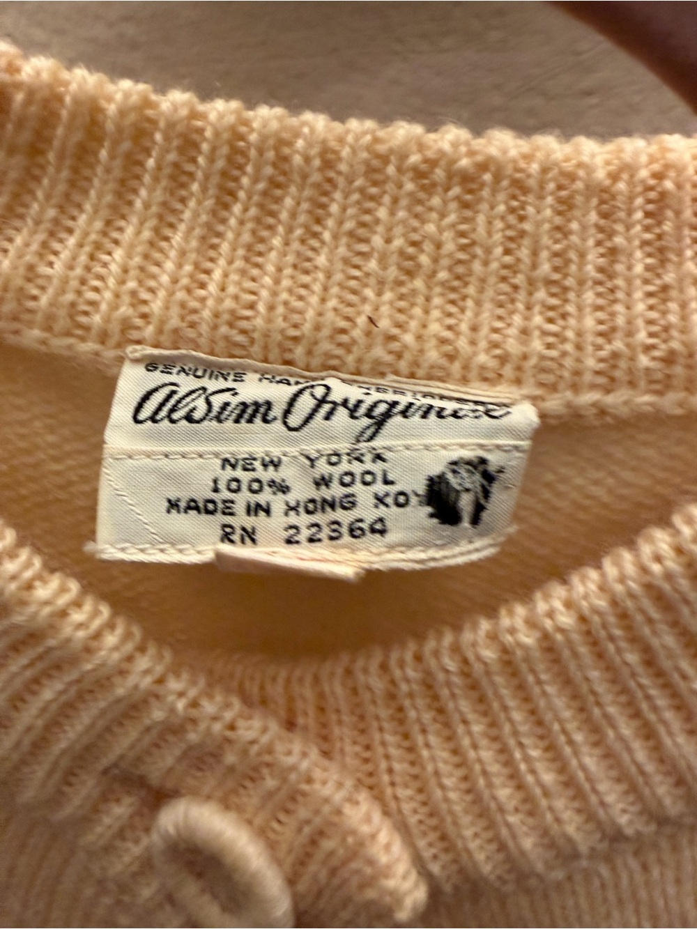 Vintage 60s AlSim Original Wool Golf Cardigan Sweater Hand Embroided med - Picture 2 of 7